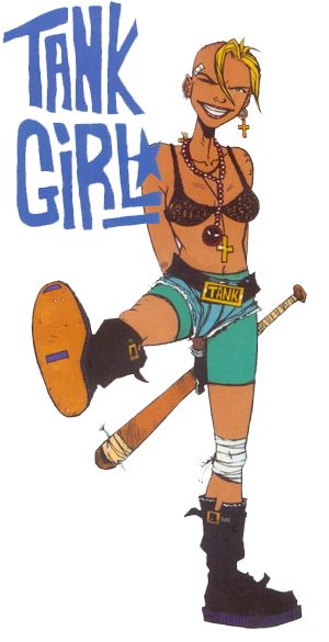 Tank Girl Kick (Tank Girl Illustration aus den Comics von Alan Martin Jamie Hewlett)